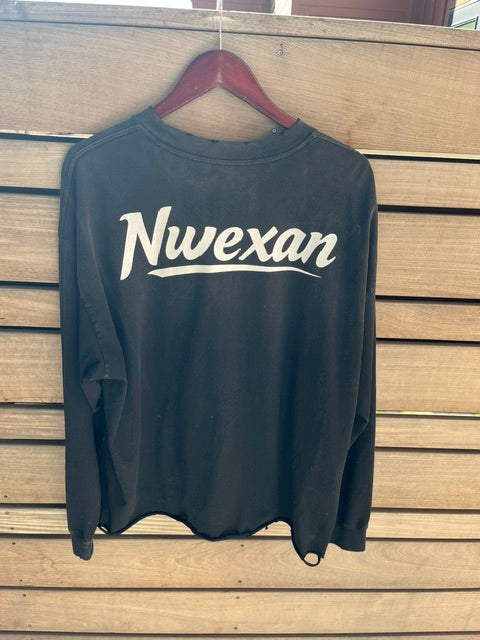 Snow Washed Raw Edge Crewneck